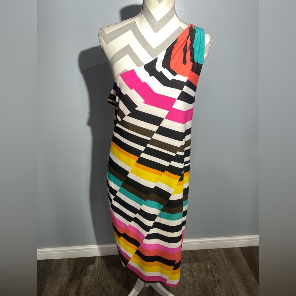Trina Turk Multicolor One-Shoulder Dress